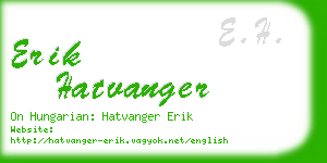 erik hatvanger business card